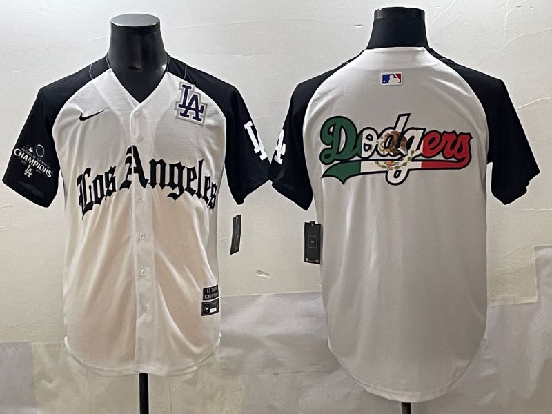 Men 2025 Los Angeles Dodgers Blank White black Five generations Joint Name Nike MLB Jersey style 5269->los angeles dodgers->MLB Jersey